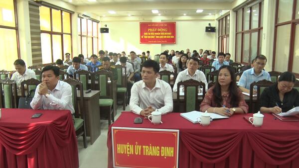 Tràng Định tham dự Lễ Phát động trực tuyến Cuộc thi trắc nghiệm trên internet về “Dân vận khéo” tỉnh Lạng Sơn năm 2024.